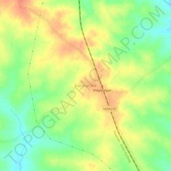 Karmatanr topographic map, elevation, terrain