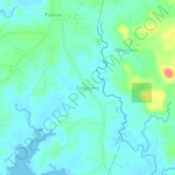 Pangpang topographic map, elevation, terrain