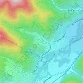 Eselweg topographic map, elevation, terrain