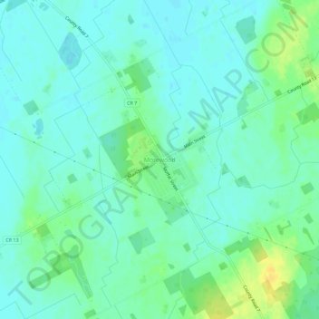 Morewood topographic map, elevation, terrain