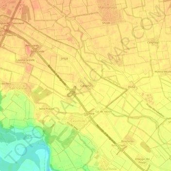 Carpana topographic map, elevation, terrain
