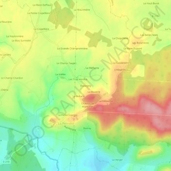 Bouvigny topographic map, elevation, terrain
