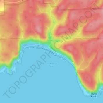 Third Beach topographic map, elevation, terrain