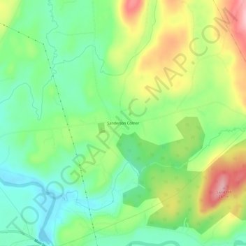 Sanderson Corner topographic map, elevation, terrain