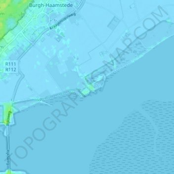 Burghsluis topographic map, elevation, terrain