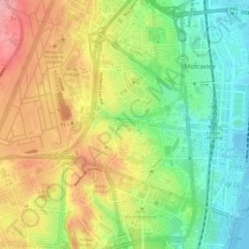 Olivais topographic map, elevation, terrain