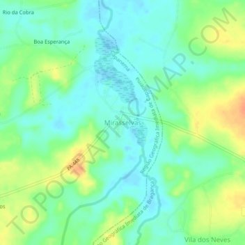 Mirasselvas topographic map, elevation, terrain