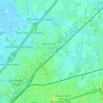 Nieuwenberg topographic map, elevation, terrain