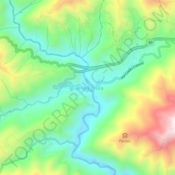 Coello Cocora topographic map, elevation, terrain