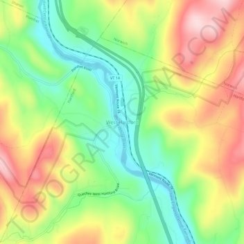 West Hartford topographic map, elevation, terrain