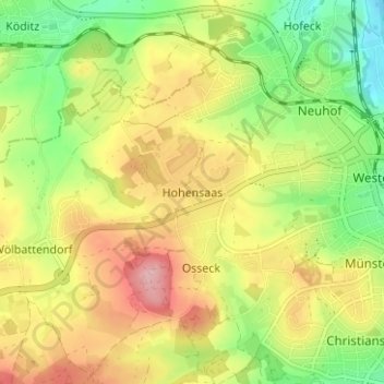 Hohensaas topographic map, elevation, terrain