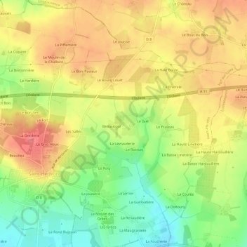 Les Baux topographic map, elevation, terrain