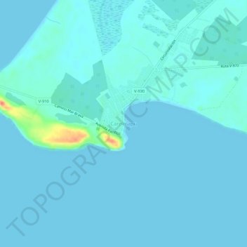Carelmapu topographic map, elevation, terrain