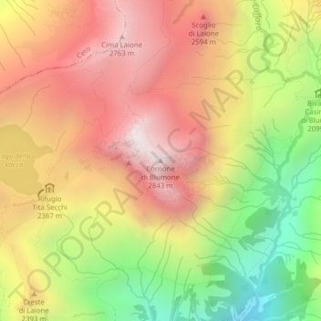 Cornone di Blumone topographic map, elevation, terrain