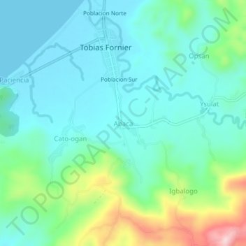 Abaca topographic map, elevation, terrain