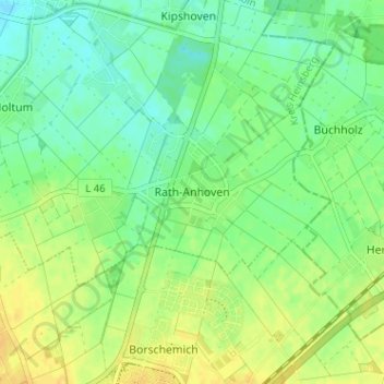 Rath-Anhoven topographic map, elevation, terrain