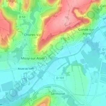 Les Carreux topographic map, elevation, terrain