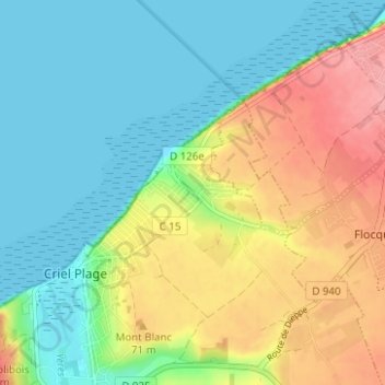 Mesnil-Val topographic map, elevation, terrain