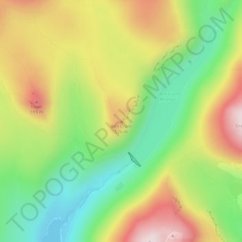 Ben Crom topographic map, elevation, terrain