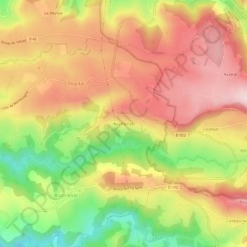Rouffilange topographic map, elevation, terrain