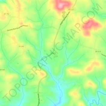 Check topographic map, elevation, terrain