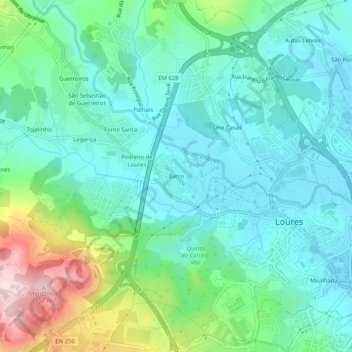 Barro topographic map, elevation, terrain