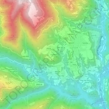 Correntini topographic map, elevation, terrain