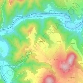 La Bastide topographic map, elevation, terrain