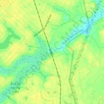 Boiling Spring Lake Dam topographic map, elevation, terrain