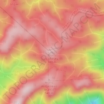 Morro Loewsky topographic map, elevation, terrain