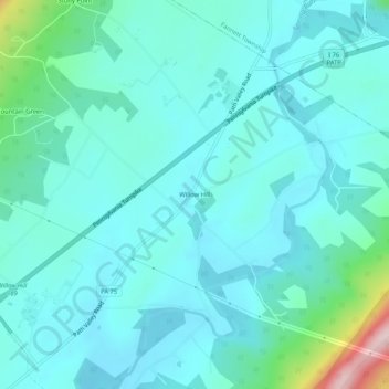 Willow Hill topographic map, elevation, terrain