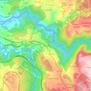 Queirís topographic map, elevation, terrain