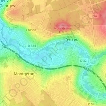 Résidence de la Grande Prairie topographic map, elevation, terrain