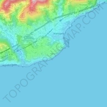 Vignazze topographic map, elevation, terrain