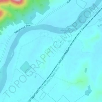 Hopuhopu topographic map, elevation, terrain