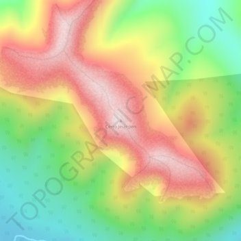 Cerro Jeujepen topographic map, elevation, terrain