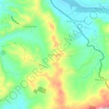 Sam-ang topographic map, elevation, terrain