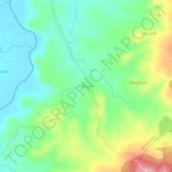 Navale topographic map, elevation, terrain