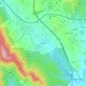 Bustelo topographic map, elevation, terrain