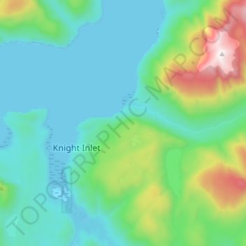 Knight Inlet topographic map, elevation, terrain