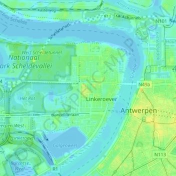 Europark topographic map, elevation, terrain