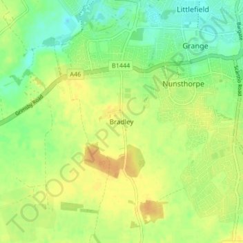 Bradley topographic map, elevation, terrain