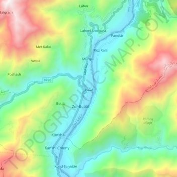 Bisham topographic map, elevation, terrain