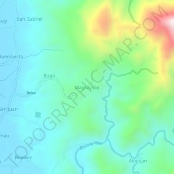 Magsaysay topographic map, elevation, terrain