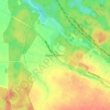 Stare Olesno topographic map, elevation, terrain
