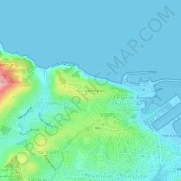 Parque del Marxán topographic map, elevation, terrain