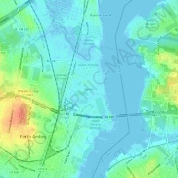 Barber topographic map, elevation, terrain