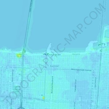 Indian Beach topographic map, elevation, terrain
