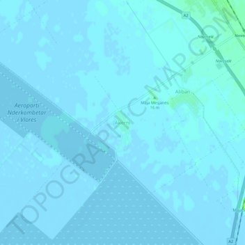 Akerni topographic map, elevation, terrain