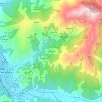 La Ortigosa topographic map, elevation, terrain